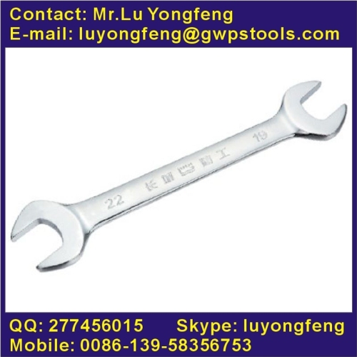 Double open end wrench in metric, mirror polished