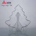 ATO gold rim glass dinner snack glass plate