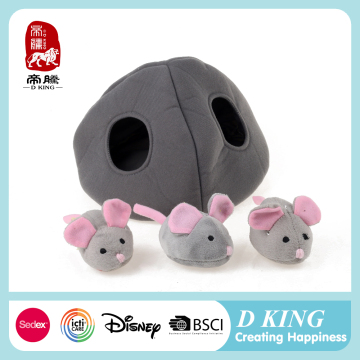 Verstecken Sie gefüllte Plüsch -Hot -Dog -Spielzeuge Minnie Maus gefülltes Spielzeug mit Quietschen