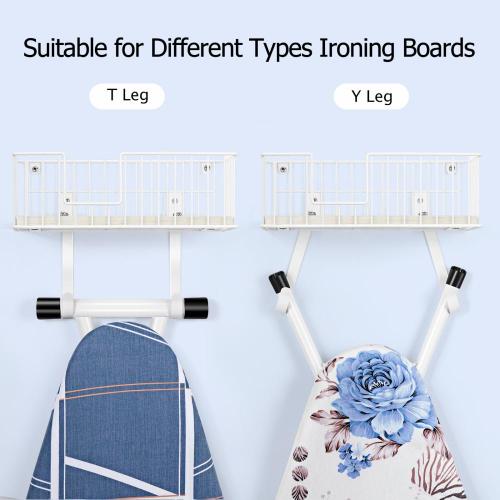 Bathroom Wall Mounted Iron Board Storage with Hooks