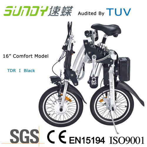 16-Inch Mini Folding Electric Bicycle V Brake E-Bike Battery Bike