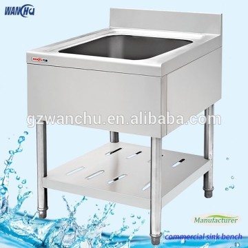 Deep Kitchen Single Sink Bowl Bench/Commercial Stainless Steel Dishwasher Basin With Under Shelf