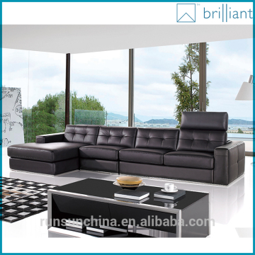 SS-1068 Used black modern heated pure leather sofa set