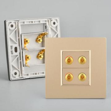Panel soket audio 4-head dua posisi dengan colokan pisang