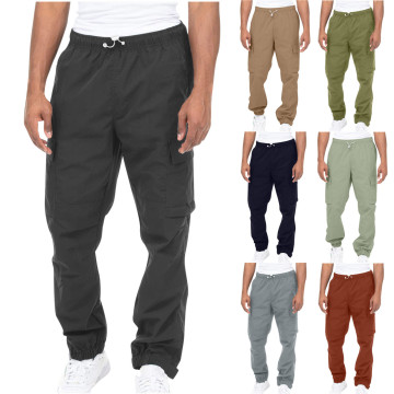 Men's Solid Color Drawstring Beach Pants for Autumn and Winter