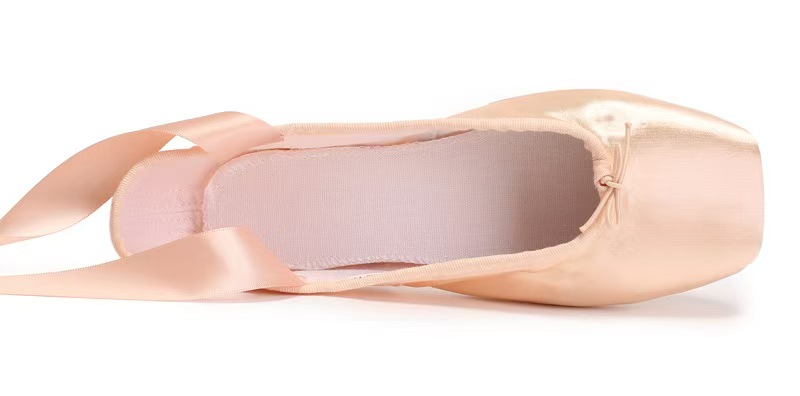 Satin vamp ballet shoes