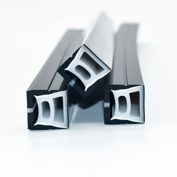 100% Pure Silicon 16x16mm Square Flexible Neon Tube - 3 Side Black Separation