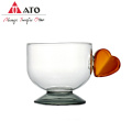 Custom Logo Borosilicate Clear Coffee drinkware Glass cup