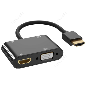 HDMI a VGA Splitter dual: muestre dos pantallas de PC o portátiles diferentes en dos monitores con audio