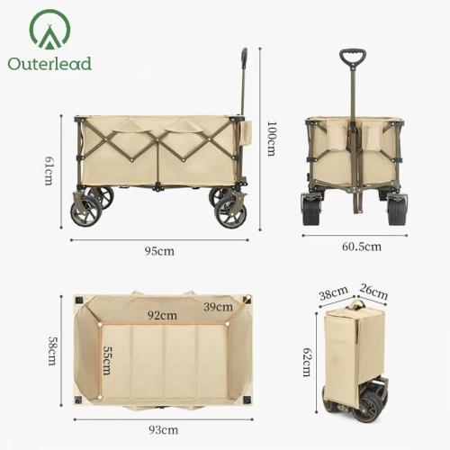 Gathered Folding Wagon Outerlead 80L Portable Ultralight Folding Trailer Cart Manufactory