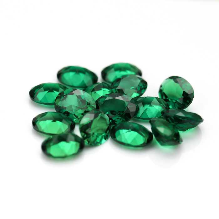 Perhiasan Bunga Emerald Oval 7x9mm Tumbuh di Lab Zambia