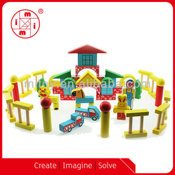 wooden farm blocks set toys for children