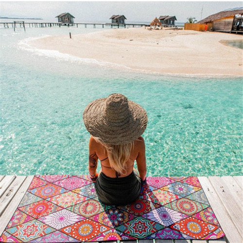 Travelling round printed beach towel