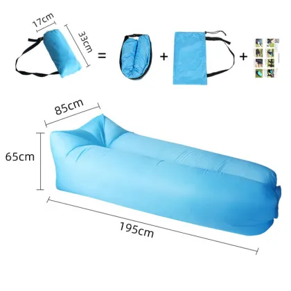 Portable Polyester Inflatable Beach Lounger - Waterproof Summer Sleeping Bag for Adults and Children