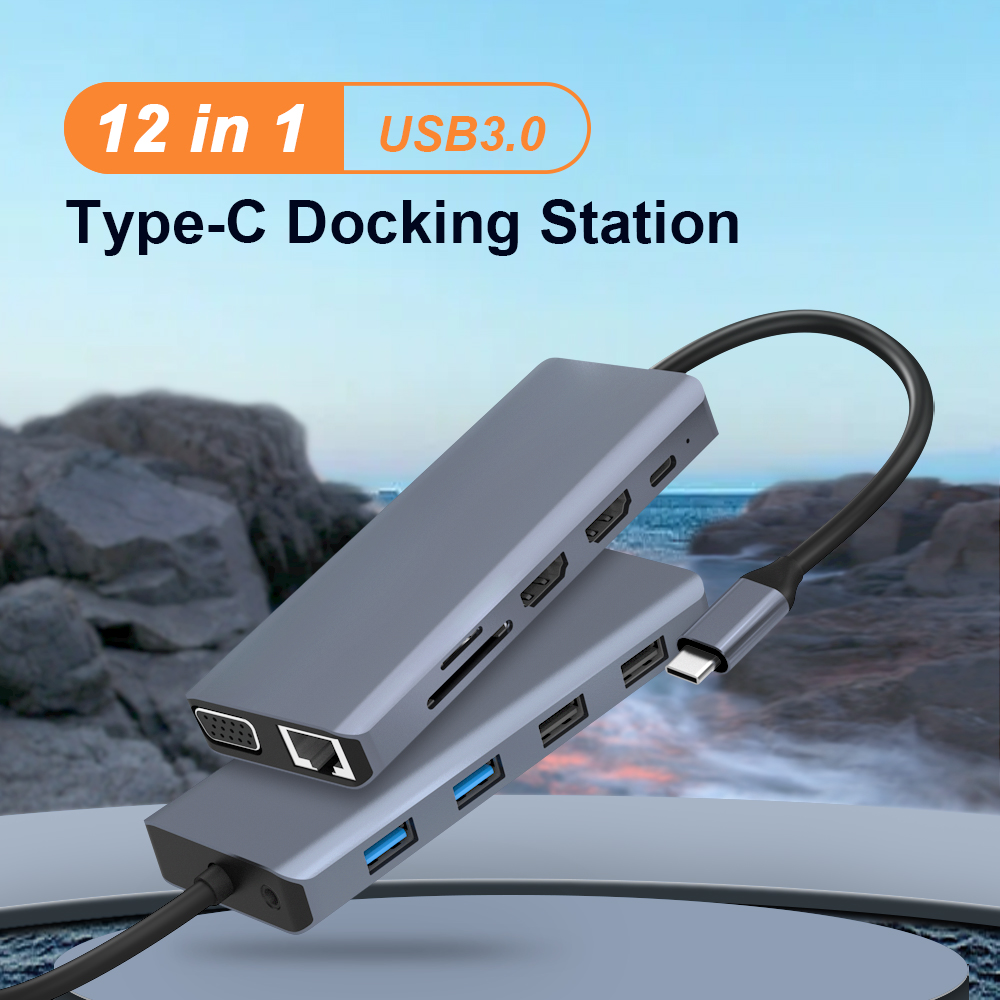 USB C 도킹 스테이션 트리플 디스플레이 HDMI VGA