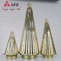 3pcs/set Golden Christmas árboles decoración de la mesa adornos de vidrio