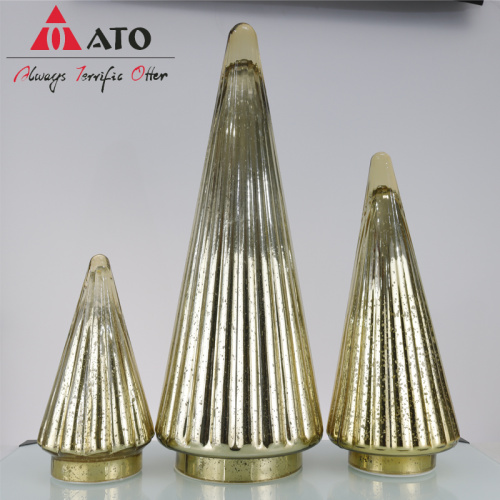 3pcs/set Golden Christmas Trees Decor Decor Ornaments de vidro