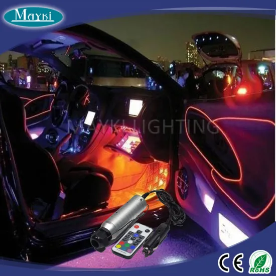 Cold light optic fiber light in car with RGB color changing and fiber optic side cable