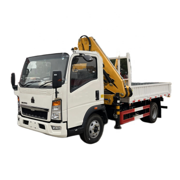 New Howo Dump Truck with Crane Lift 4X2 160 Hp Euro 3 Lorry