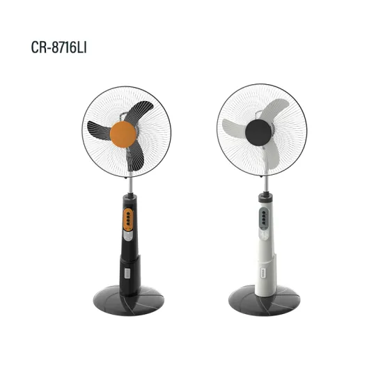 Portable Floor Standing Fan with Remote Control, 16-inch, Plastic, Solar Rechargeable with Solar Panel