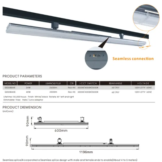 RONSE H Type 230V Toggle Switch Control Track Light
