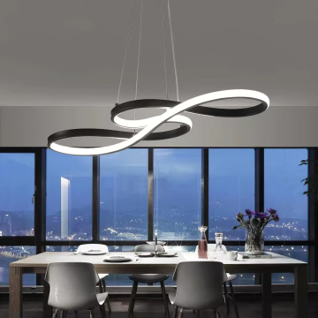 Modern Gold Circle Chandelier LED Pendant Light for Living Room and Bedroom