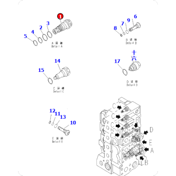 Bulldozer D155A-5 Valve Assembly 723-60-29200