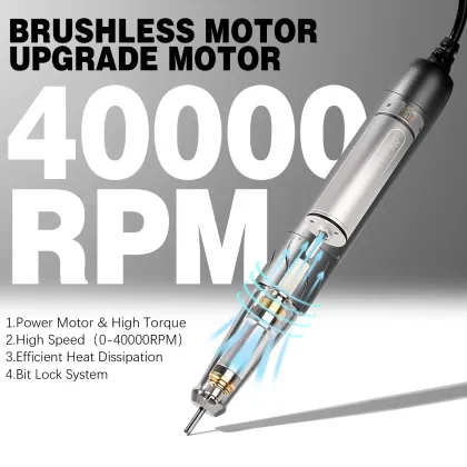 Prompt Sound Portable Nail Master: YOKEFELLOW Brushless Nail Drill 40000rpm Efile Nail Drill