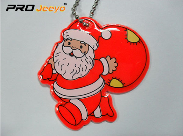 Reflective Light Red Santa Claus With Gifts Bag Pendant Rv 213a 3