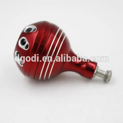 red anodized aluminum fishing reel handle knob