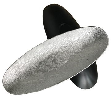 Silver Boat-shaped Plastic Plate with Metallic Finish