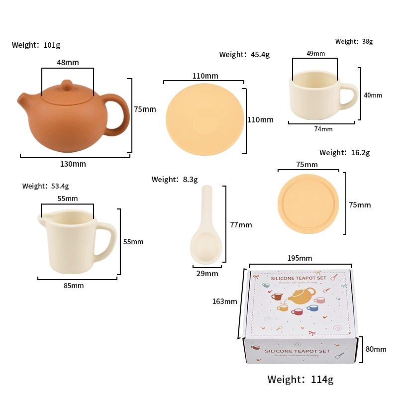 silicone tea set toys MFZ-G008A