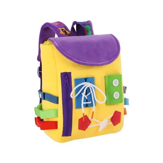 Montessori Toddler Busy Board Backpack: Fidget Sensory Educational Learning Toys with Bubble