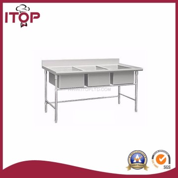 Stainless steel triple bowl sink for sale