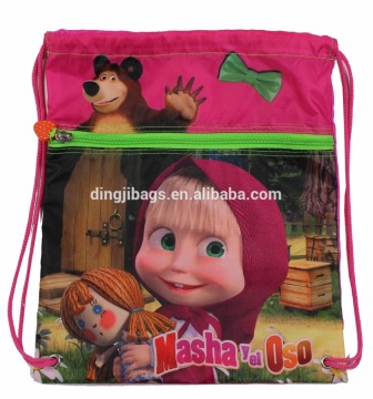 Lovely Polyester Foldable Drawstring Bag Backpack