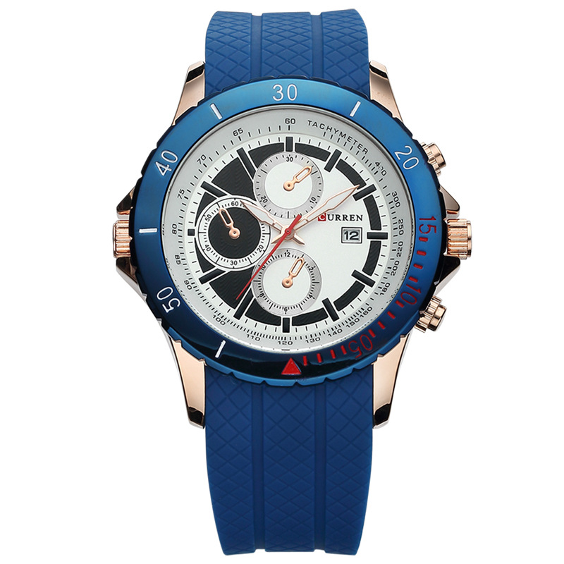multi function quartz wristwatch mineral glass waterproof watch