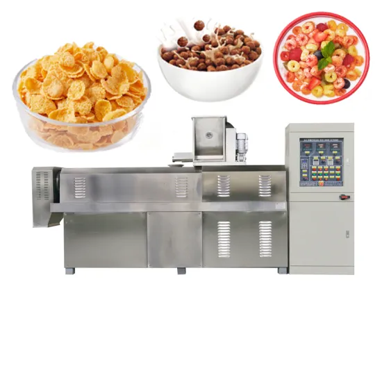 Multifunctional Corn Maize Flakes Breakfast Cereals Extruder Production Line