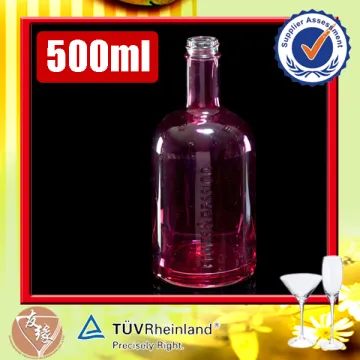 500ml empty rosy liquor boston round glass bottle wholesale