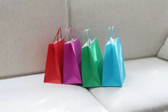 Eco-Friendly Colored Paper Bags for Retail Packaging