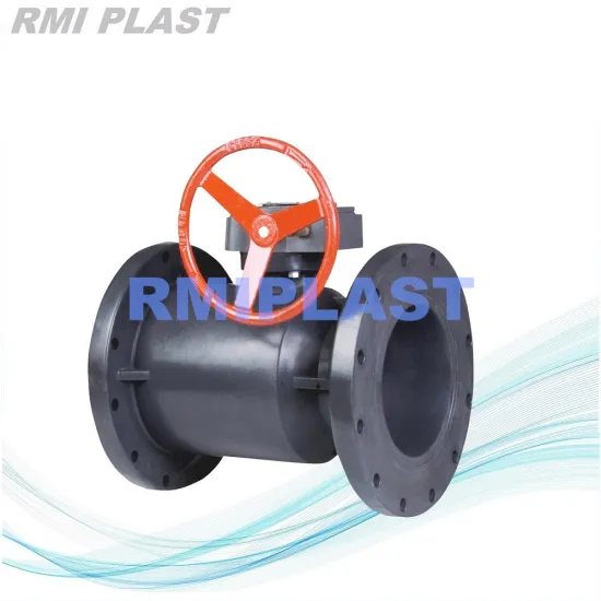 PVC Flanged Ball Valve Gear Operate 8 inch