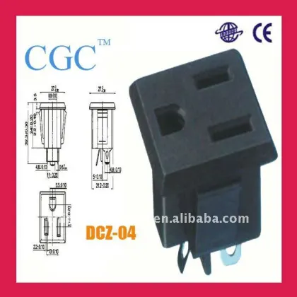 China manufacturers DCZ-04 2 pins electric socket, electric socket
