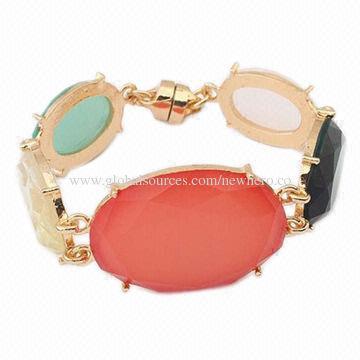 Colorful metal bangle for women, gold plating, used for wedding, OEM designs are welcome