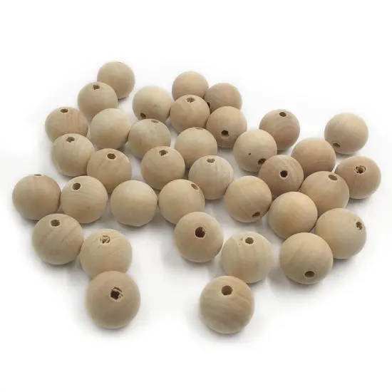 Wooden Crochet Round Beads Baby Teething Beads for Jewelry Making