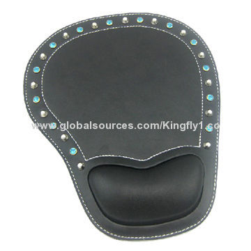 Promotional PU leather mouse pad with wrist restNew