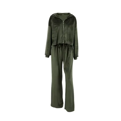 Fall Winter Warm Solid Velvet Pants