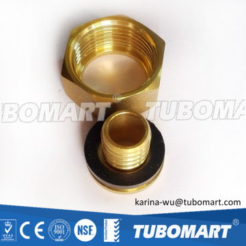 Tubomart NPT plumbing materials brass end cap brass nipple fittings with high quality