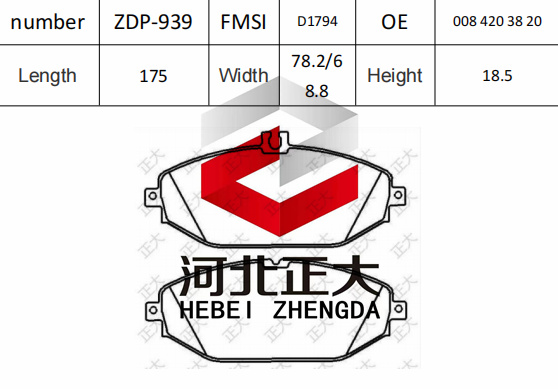 Brake pad of Mercedes-Benz C300 D1794