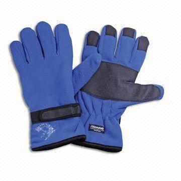 Fleece Gloves with Embroidery, Made of Polyester, Suitable for Winter