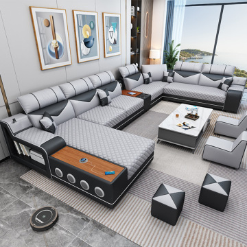 Modern Leather Sectional Furniture Set for Home Living Room: Luxury Sofa Design