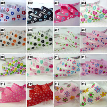 Mixed Designs Flower Grosgrain Ribbon